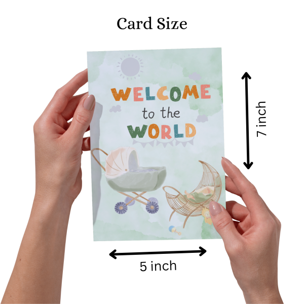 Welcome to the World – Unisex Newborn Greeting Card - Image 4
