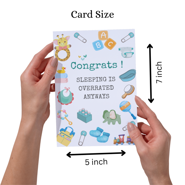 Congrats! Sleep Is Overrated Anyway – New Baby Card - Image 3