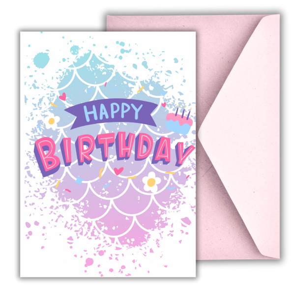 Happy Birthday – Mermaid Kids Card