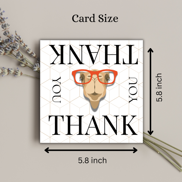 Desert Gratitude – Camel Thank You Card - Image 3