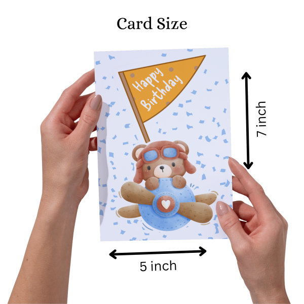 Happy Birthday, Little Pilot – Kids Birthday Card - Image 3
