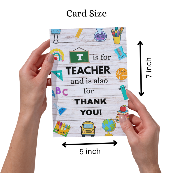 T is for Teacher - Thank You Teacher Greeting Card - Image 3