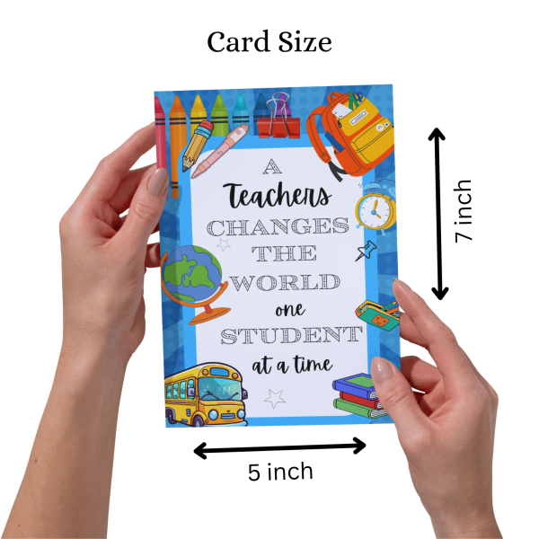 A Teachers Change the World - Teachers Day Greeting Card - Image 2